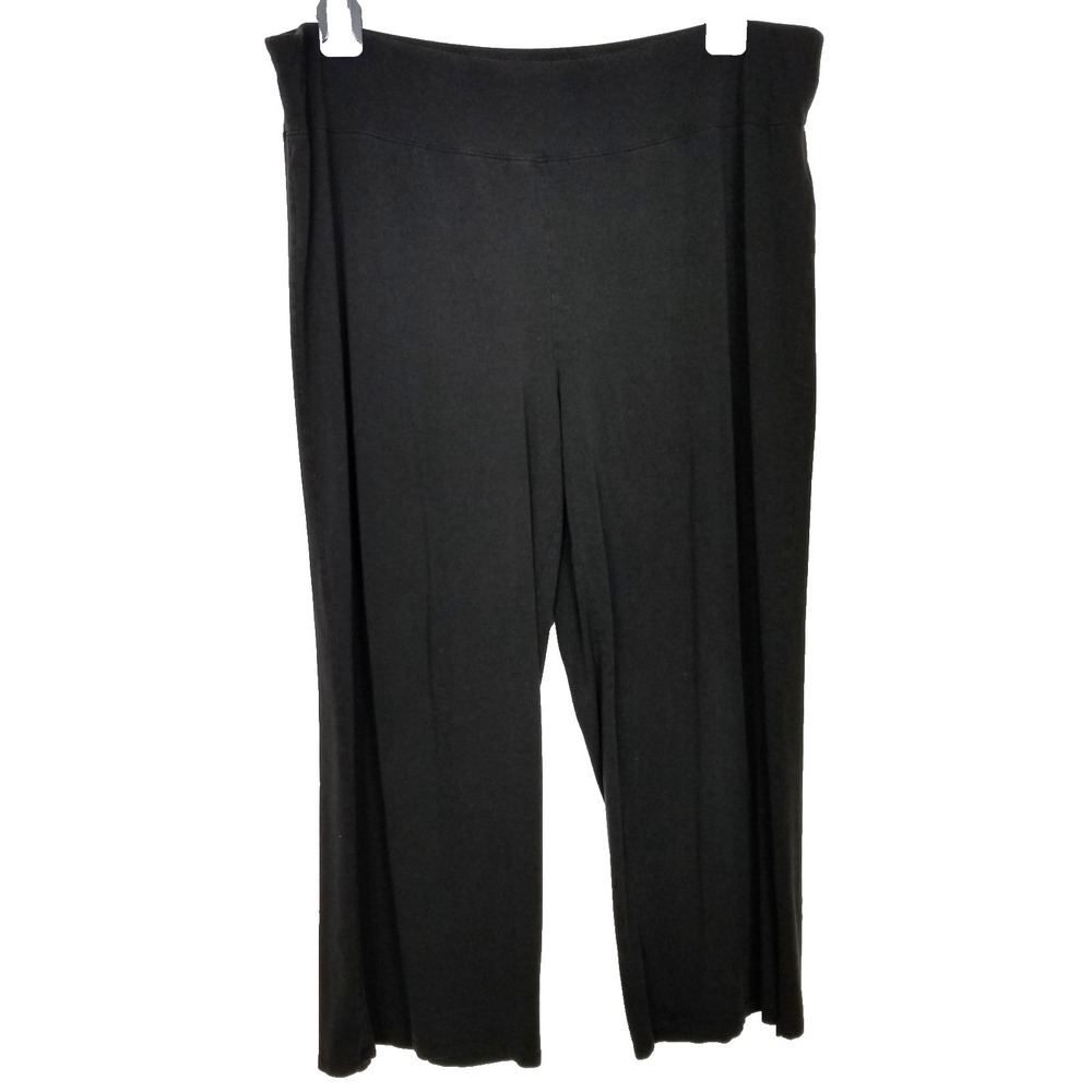 Eileen Fisher Women Pull On Pants‎ Sz 3X Black Cropped Casual Tencel